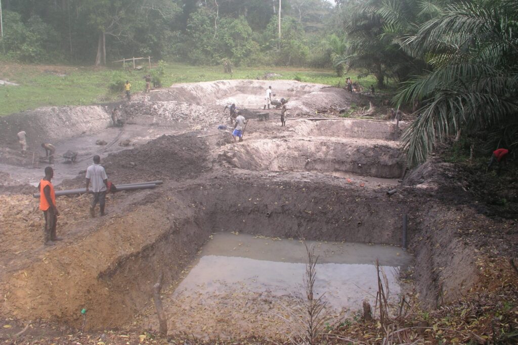 Budowa stawów rybnych w Atoku (Kamerun)